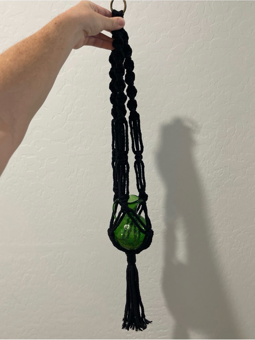 Handmade 28 inch Black Macramé Hanging Plant hanger